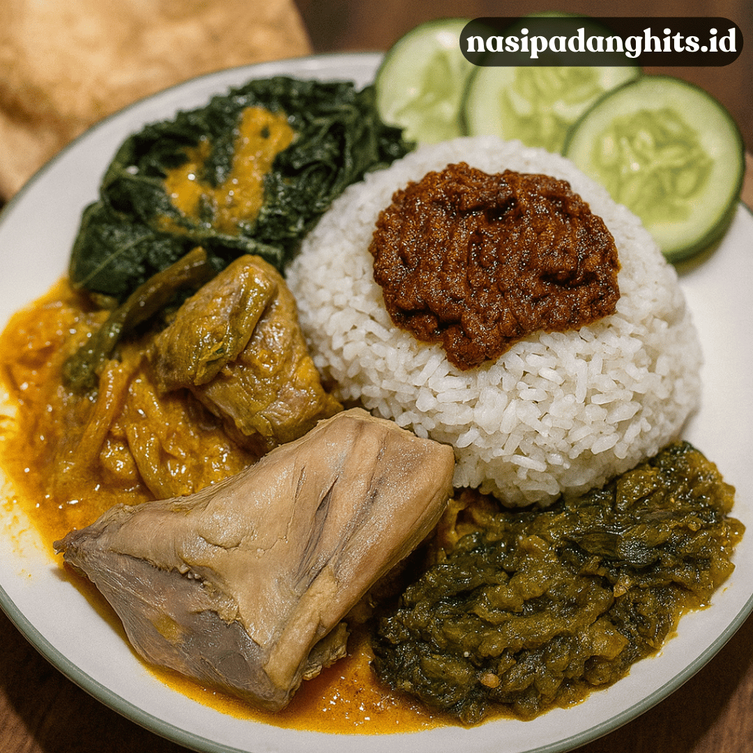 nasi padang rendang ayam pop