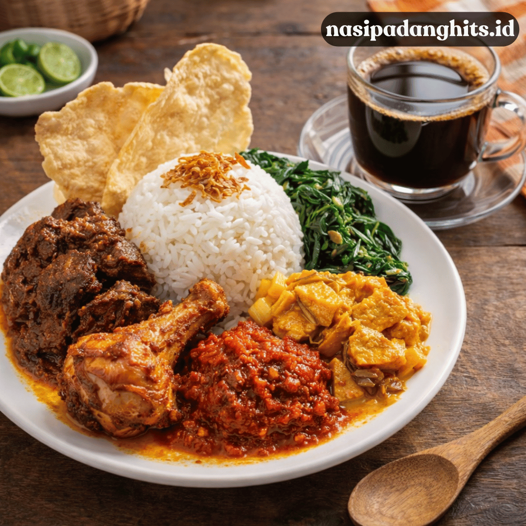 nasi Padang dan kopi hitam