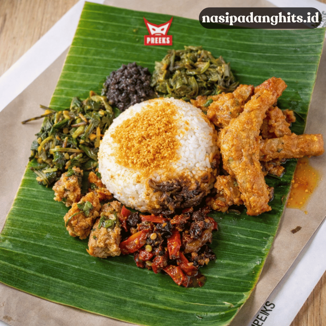 nasi padang daun pisang